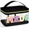 Multi-color transparent storage bag, makeup bag, travel storage bag, portable handbag, letter-embroidered toiletry bag