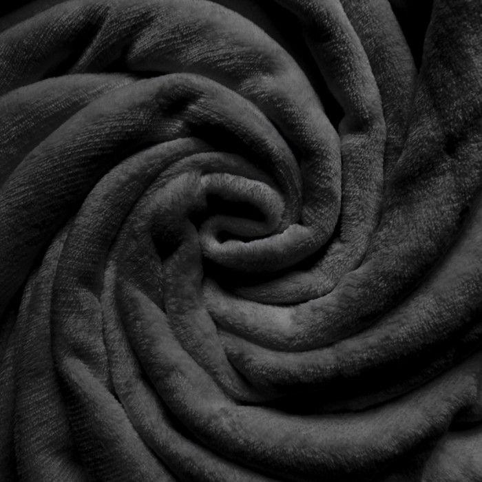 Flannel Blanket 220x240 Cm CALIN Black, by Soleil d'Ocre