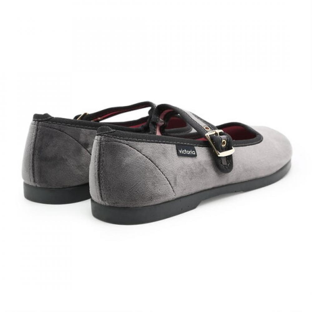 Victoria Shoes Kung Fu Velvet Ballerina 1080111 Gris