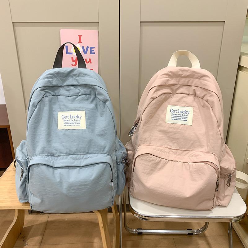 Nylon School Backpack With Breathable Air Cushion Straps For College Students