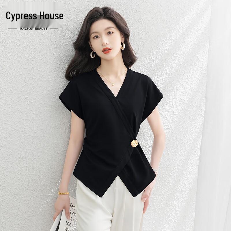 Sisbay Women s V-Neck Slim-Fit Shirt L