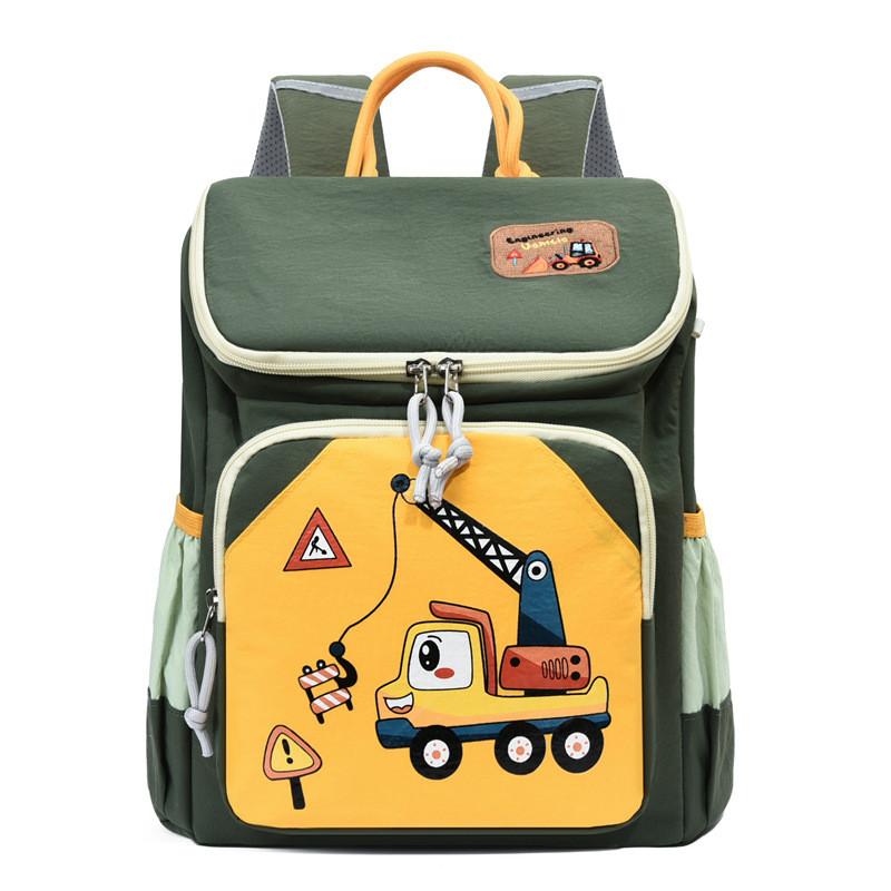 

Childrens Cartoon Backpack For Kindergarten And Elementary School With Nylon Material And Ergonomic Shoulder Straps DarkGreen