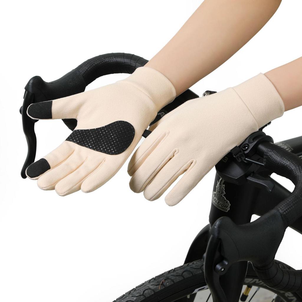 Unisex Velvet Touchscreen Ski & Cycling Liner Gloves: Warm, Cold-Weather Protection for Autumn and Winter