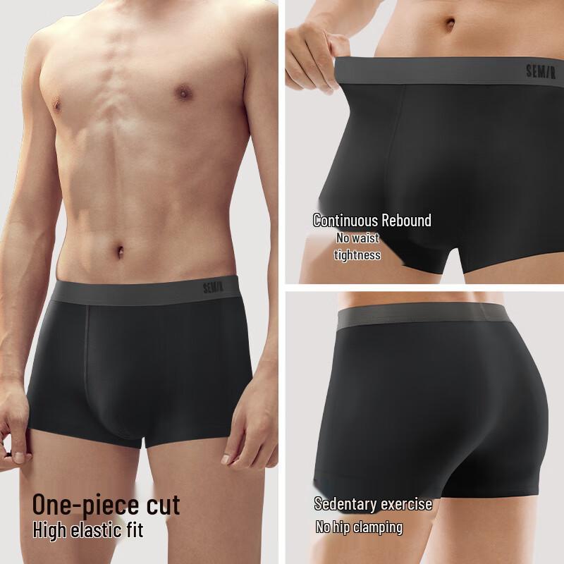 Semir Men's Pure Cotton Antibacterial Boxer Briefs 3-Pack