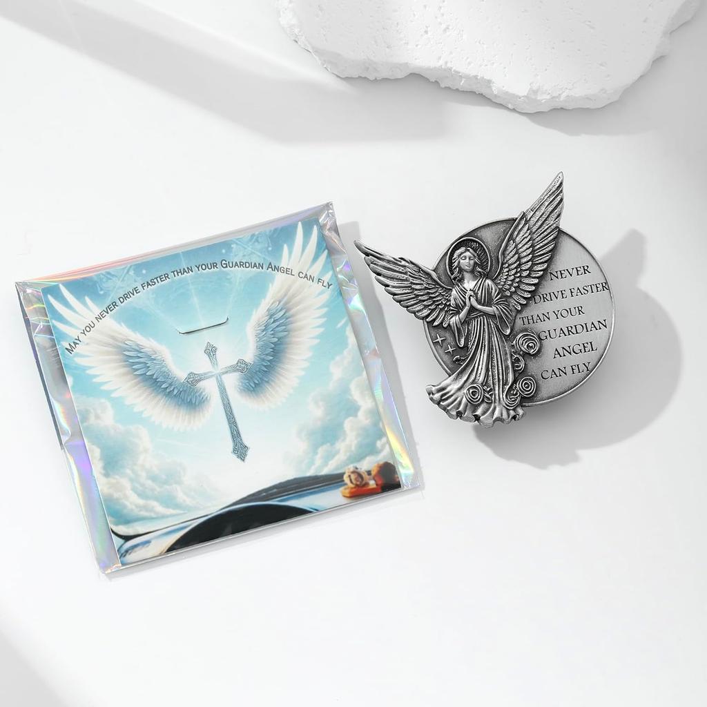 Guardian Angel Visor Clip for Car,Never Drive Faster Clip 2.95 Inch, Drive Safe pirational Gifts for Women Men