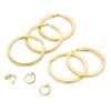 50pcs Polished Metal Keychain Rings Gold Keys Attachment Connecting Accessory Flat Key Rings  Car