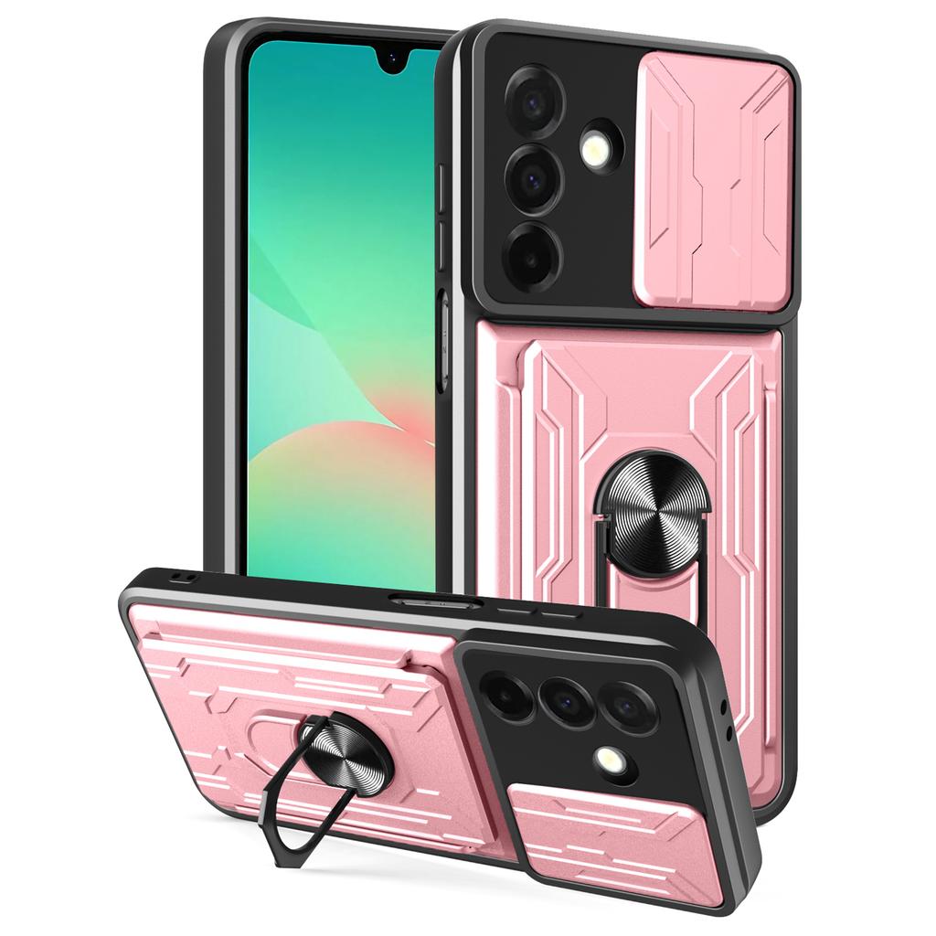 For Samsung Galaxy A26 5G Case PC+TPU Kickstand Phone Back Cover with Camera Slider
