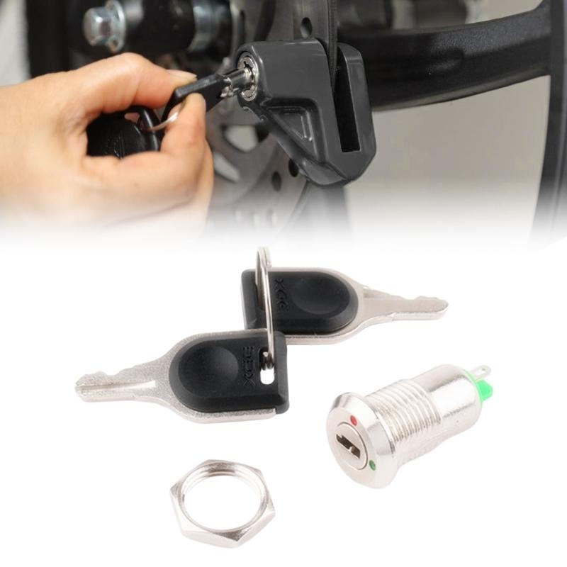 Multipurpose Locking Key On/Off Power Button 12mm Panel Cutout 3A 250V Capacity Suitable for Electrical System Equipment