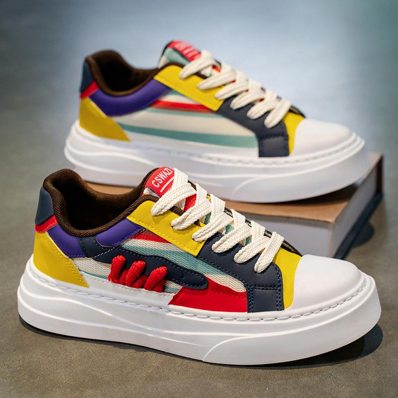 

Men s Colorful Patchwork Chunky Sneakers Thick Sole Casual Fashion Shoes 44 жовтий