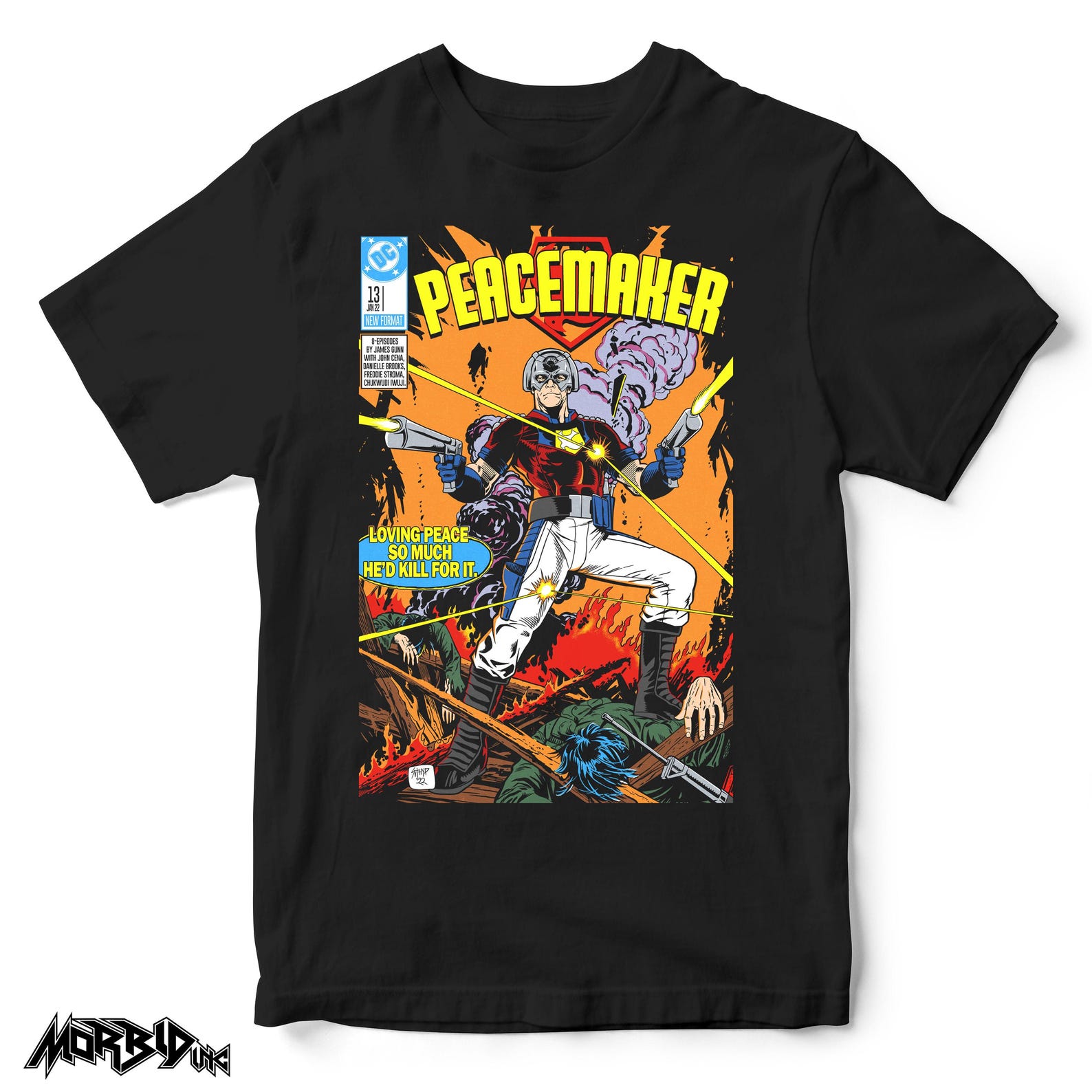 Vintage Comic Style Peacemaker Shirt – DC Superhero – Antihero Tee, Unisex T-Shirt, Retro Comic Shirt 4XL