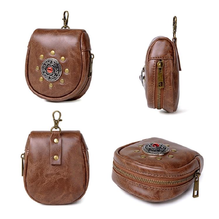 Portable Medieval Coin Bag PU Leather Belt Pouches Retro Waist Pack for Renaissance Halloween and Costume Parties