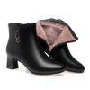 Women Warm Cotton Shoes Retro Ankle Plush Velvet Leather Boots Autumn Winter Warm Shoes Pointed Toe High Heel Boots