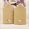 100 ks Kraftových papírových visaček Ručně vyrobeno s láskou Závěsné visačky Oděvní visačky na Cukroví/Dárek/Sušenky Výstavní Balicí Štítek Karta