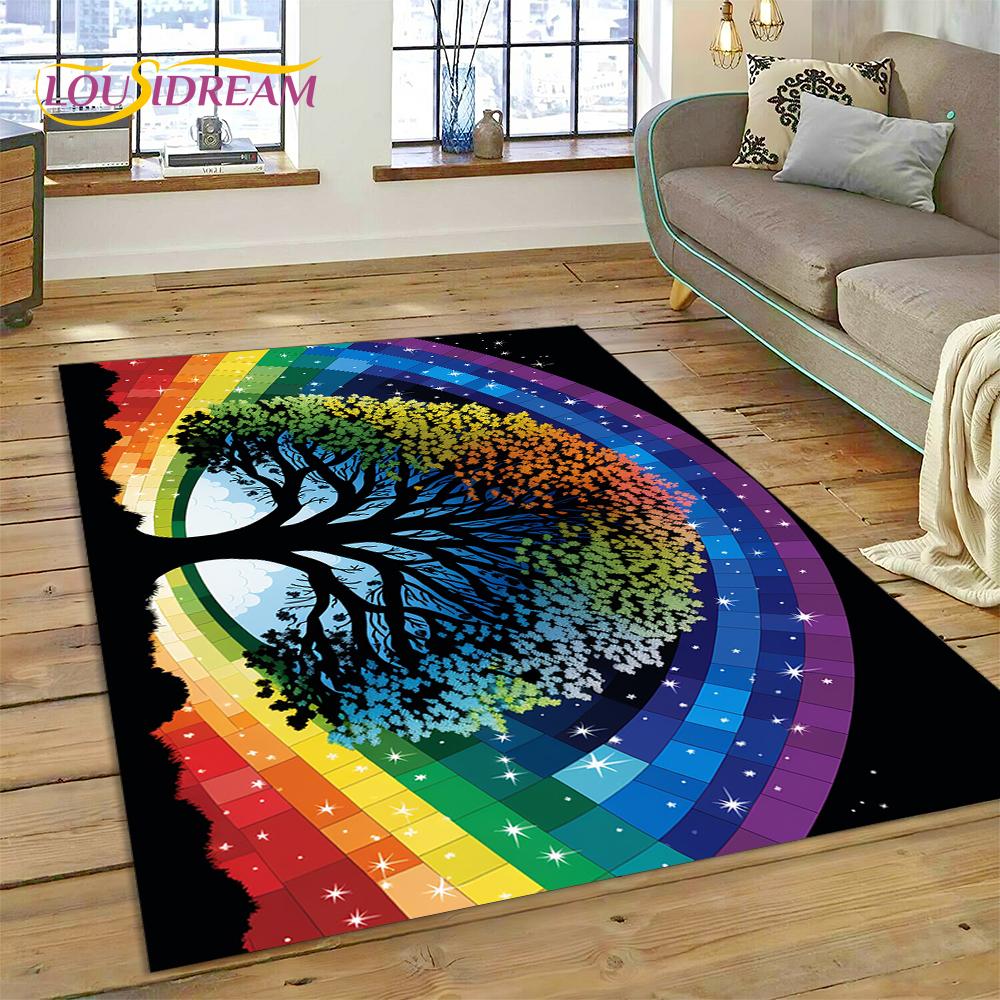 Tree of Life Nature Viking Yggdrasil Norse Rug Carpet for Living Room Bedroom Decor,Non-slip Decoration for Sofa Doormat Gift