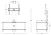 Sonorous NEO95-C-HBLK (Clear Glass, Black Aluminum) TV Stand with TV Mount, NEO