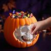 Halloween Süßigkeitenglas Kürbis Totenkopf Design Dekorativer Behälter für Partygebrauch Langlebiges Kunststoffmaterial Geeignet für Innen- und Außendekoration