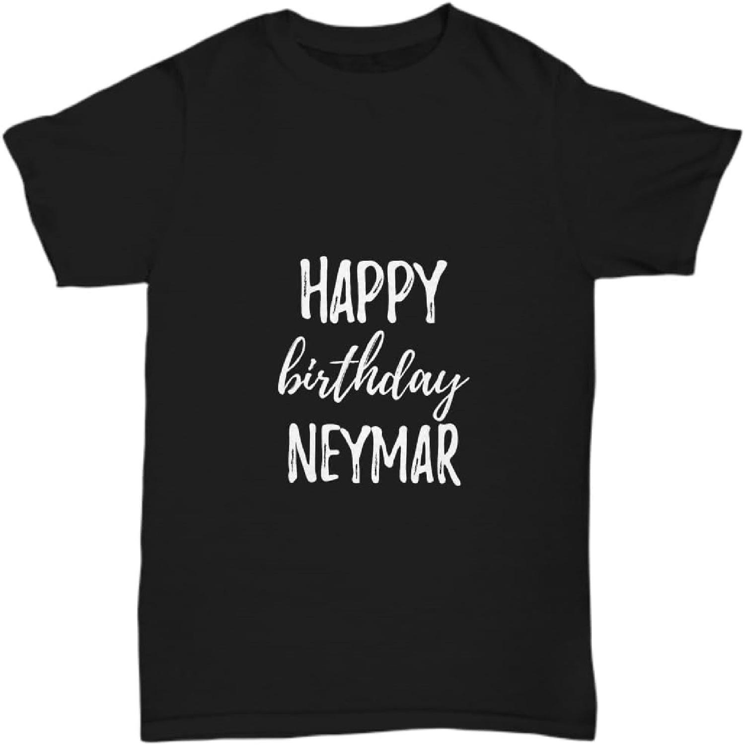 Happy Birthday Neymar T-Shirt Funny Gift Idea Custom Name Unisex Tee S разноцветный