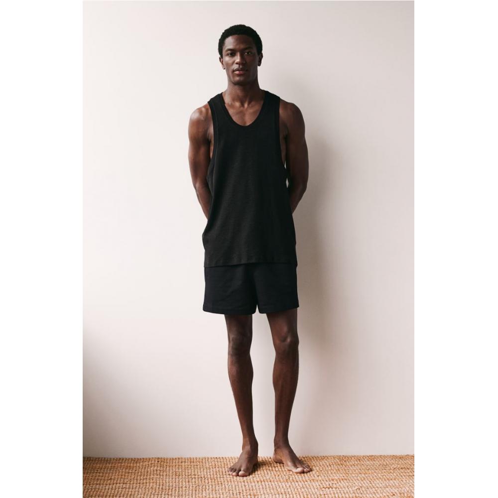 H M Sleeveless pajaMa Top   sHorts Black