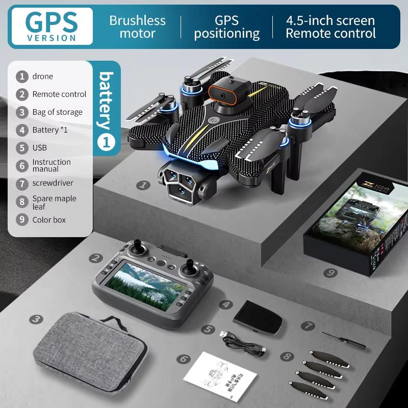 2025 New Z104 RC Drone Wide Angle 8K HD Professional Dual Camera WIfi FPV 4.5 Inch Screen Rc 360° Obstacle Avoidance Brushless Quadcopter Toy Gift