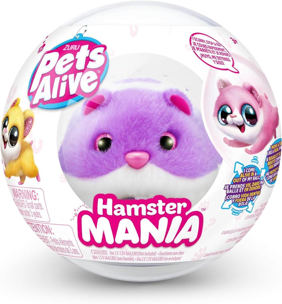 Pets Alive Hamster (Purple) Electronic Pet Plush Toy That Roars and Runs Around [Used]