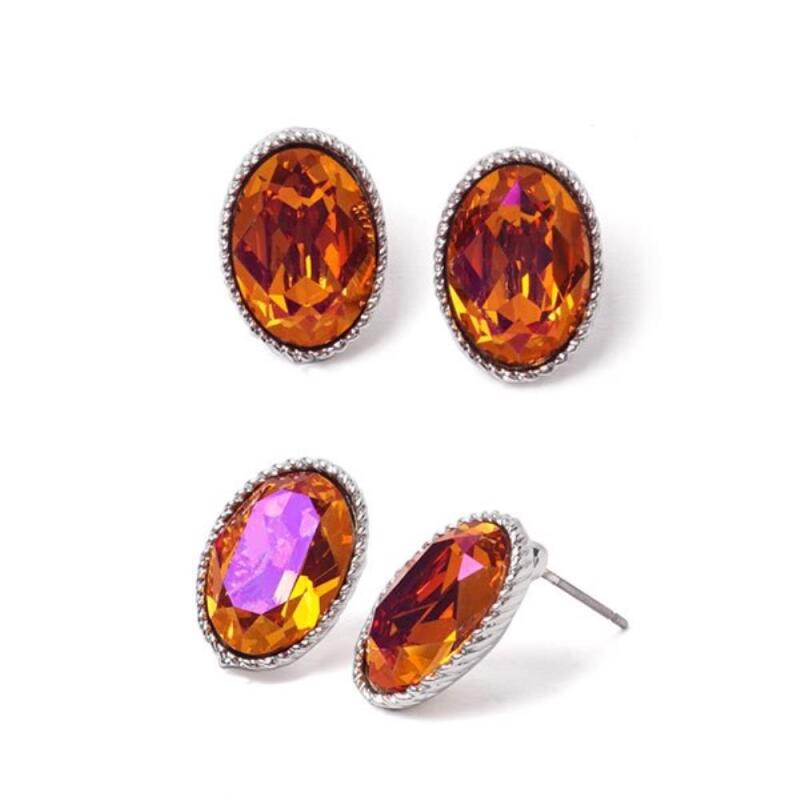 

Abaryu Women s Crystal Oval Earrings ONECOLOR