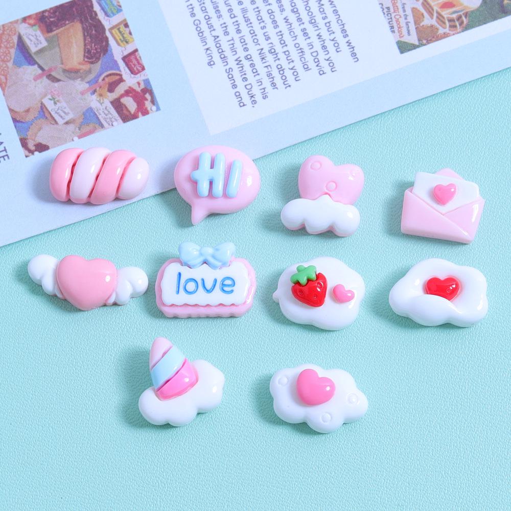 Pink Mini Clouds Glossy Resin Accessories - DIY Cream Glue for Phone Cases, Water Cups, Nail Art, and Earrings