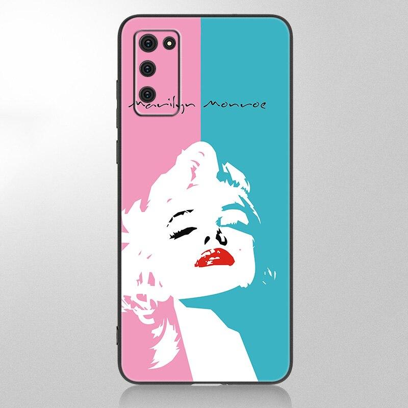 Sexy Marilyn Monroe Telefon Fall Für Samsung Galaxy A12 A02S A22 A32 A52 A72 A71 A51 A41 A31 A21 A11 A50 a70 A10S A20S Schwarze Abdeckung