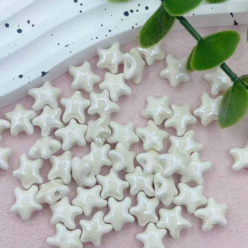 20pcs Ceramic Ceramic Spacer Loose Beads Fresh Color Jewelry Making Material Starfish Bead  Student