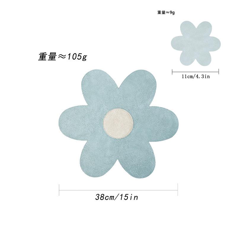 ins spring and summer explosion flower leather placemat thermal insulation waterproof oil-proof thermal insulation mat dining table mat petal coaster