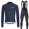 Mens Thermal Fleece Cycling Jersey Bib Tights Set Winter Long Sleeve Bike Riding Outfit