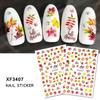 12 Sheet/set 3D Nail Stickers Autumn Winter Maple Leaf Transfer Sliders Paper Nail Decals for Manicures Wraps Tip