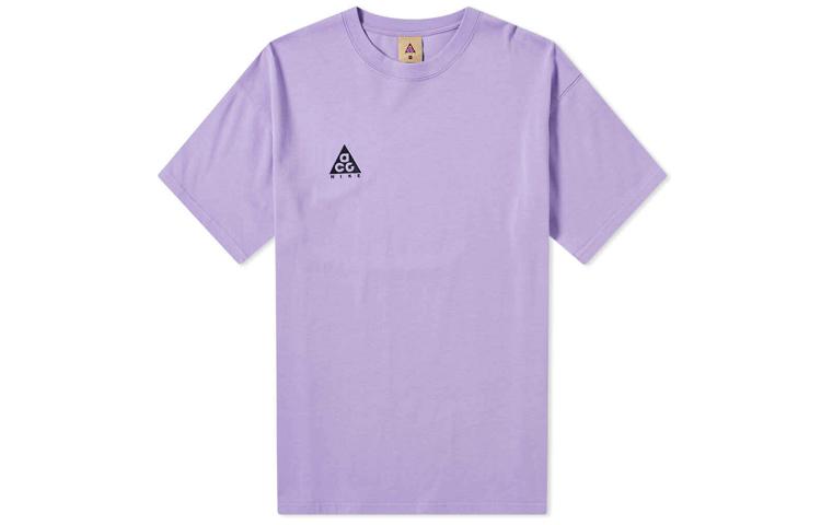 Nike ACG T Shirts Men s Light Purple Crew Neck Moderate Straight Fit BQ7342-567 S