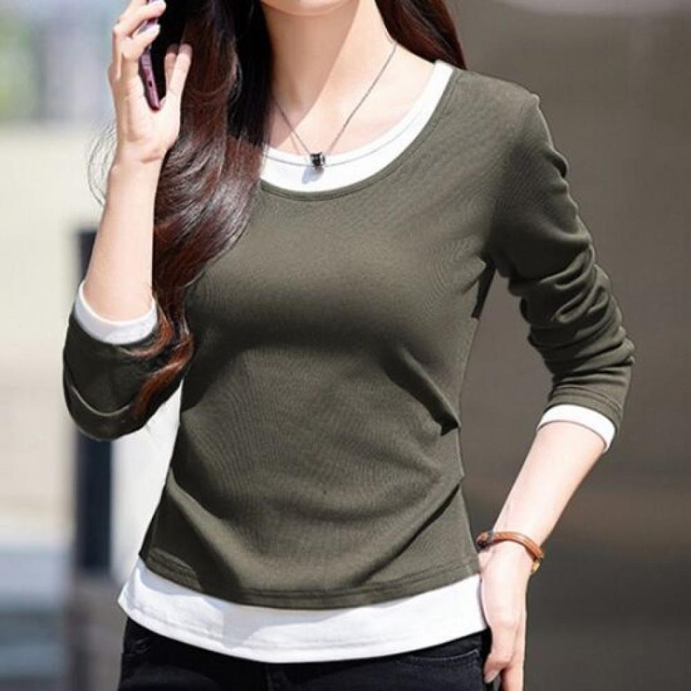Navava Layered Color Block Long Sleeve T shirT nT3250