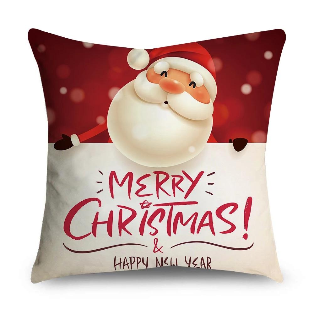 Christmas Pillowcase Animal Moose Sleigh Wreath Santa Claus Snowman Christmas Decoration Office Sofa Bed Car Throw Pillowcase