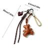 Yogodlns Cute PU Leather Bear Bag Pendant Bear Shape Cartoon Keychain Soft Stuffed Bag Charm Ornament Decoration