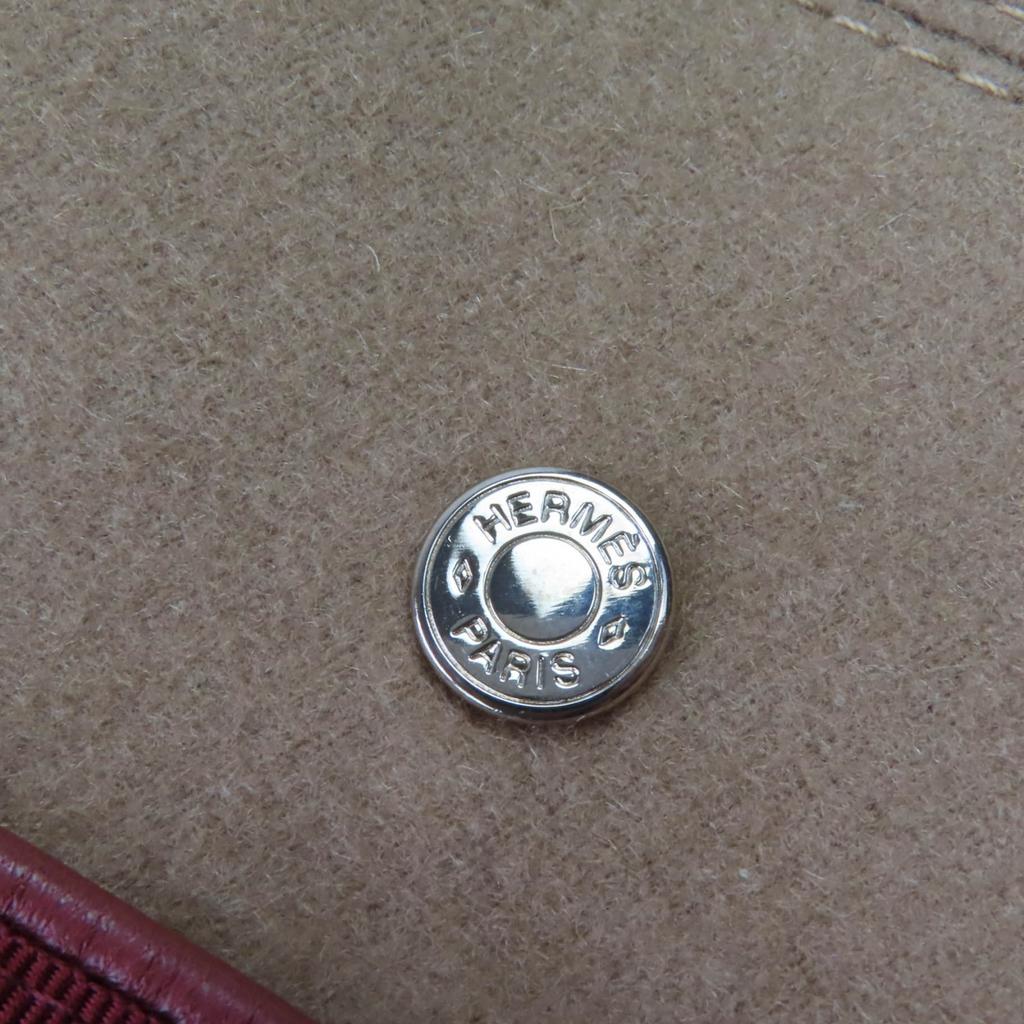 Excellent HERMES Beret Santreno Serie Metal Brown Cashmere Women 58 Used