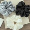 Elástico de Cabelo Feminino Cor Pura Estampa de Camélia Alta Elasticidade Corda de Cabelo Cetim Liso Scrunchy de Cabelo Acessório de Cabelo Sem Danos