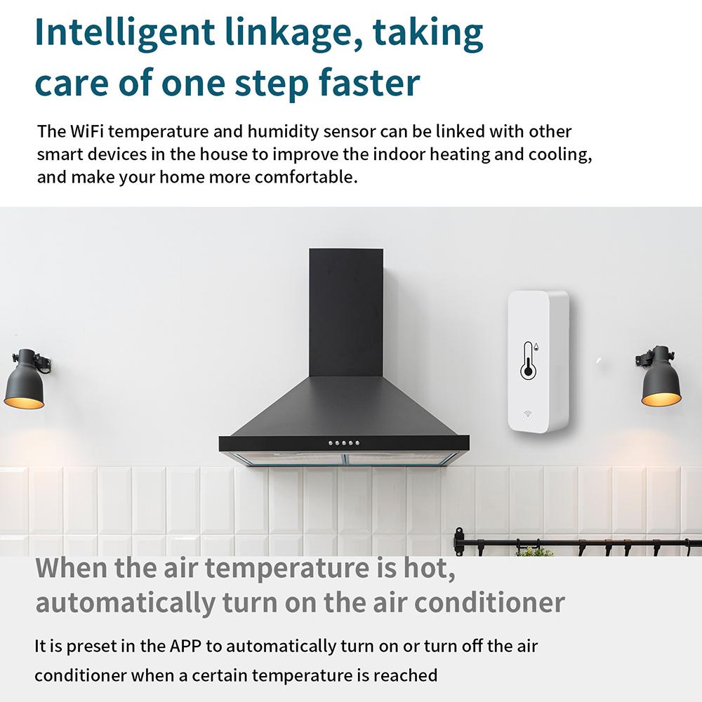 Aubess WiFi Temperatursensor Feuchtigkeitssensor über CozyLife Echtzeit-Überwachung Smart Home Sensor funktioniert mit Alexa Google Home