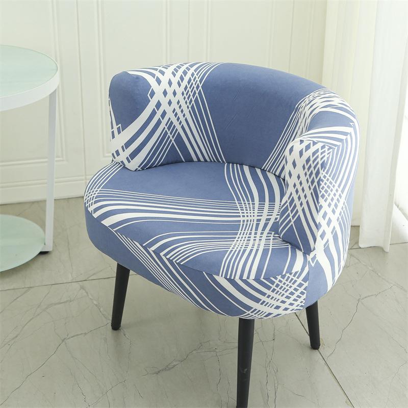 Large Curved Chair Seat Cover Elastic Low Backrest Chair Cover Universal Makeup Stool Cover Living Room Bedroom Lazy Sofa Covers
