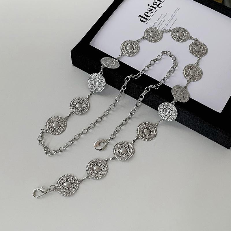 Silver Metal Butterfly Waist Chain Women'S Niche Premium Retro Belt Bohemian Decoration With Skirt