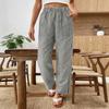 Women's Fashionable Striped High Waisted Pocket Home Versatile Casual Pants