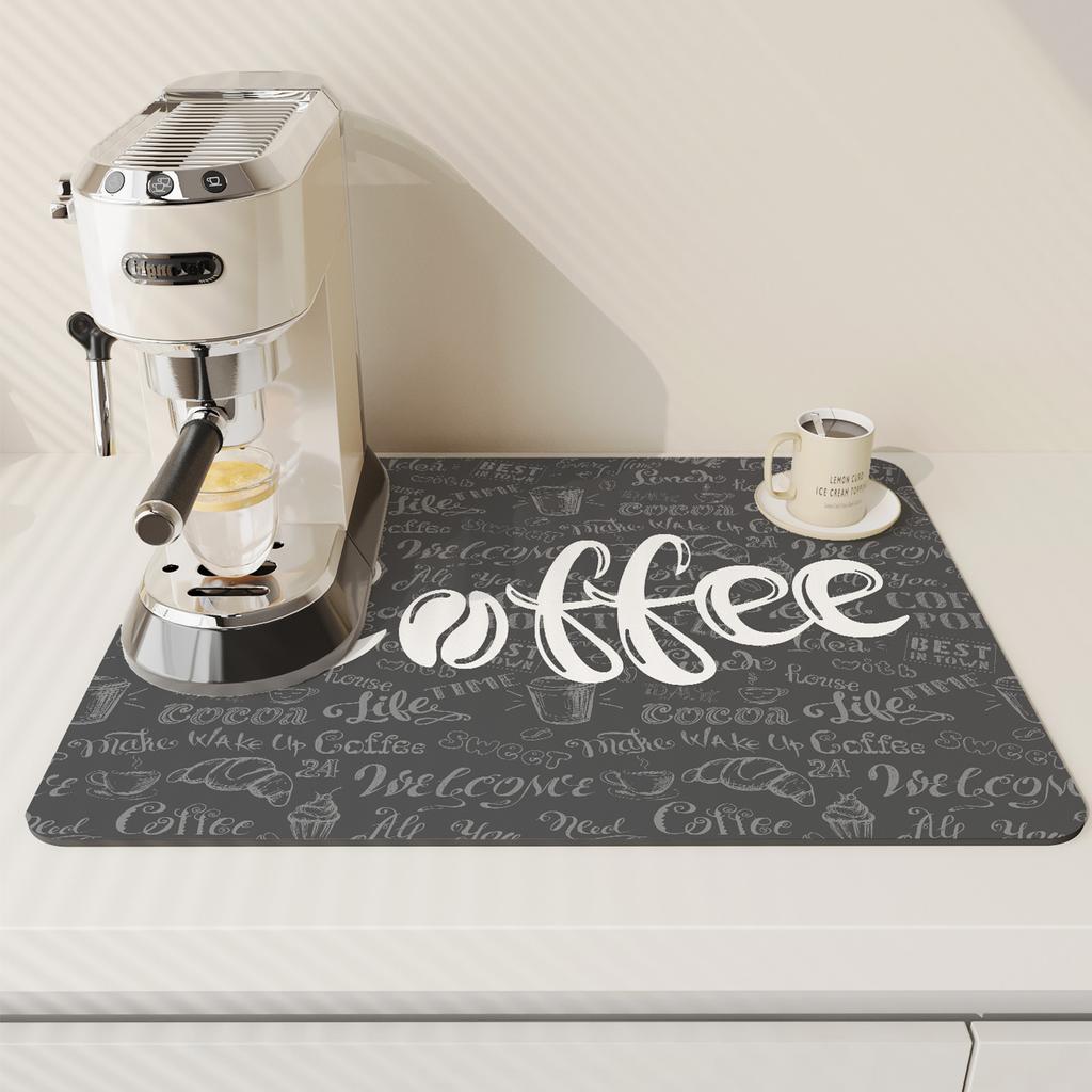 Coffee Machine Suction Mat, Diatom Mud, Kitchen Countertop Drain Mat, Tableware, Dish Mat, Quick-Drying Insulation Coaster