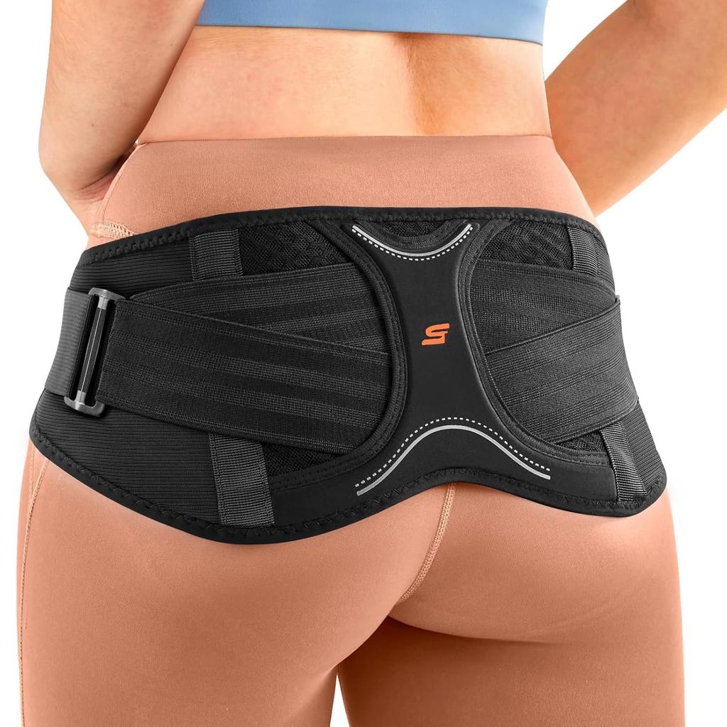 SueStar Waist Support Corset Pelvic Belt for Waist and Dual Adjustable Double Ideal for Use Pelvis, Compression, Straps, Unisex, Long-Term (L, Gray)