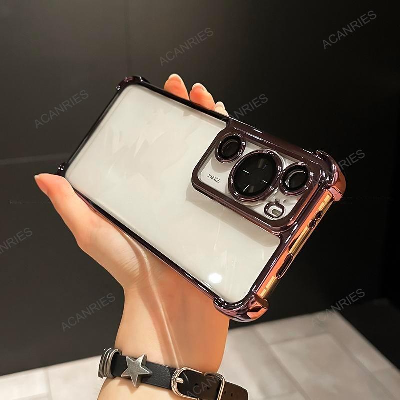 

Для Huawei P60 Pro P50 P40 P30 Pura 70 Ultra Mate 30 40 50 60 P Plating силиконовый мягкий чехол 40pro Four Corners Anti-Shock Cover P60 Pro розовый