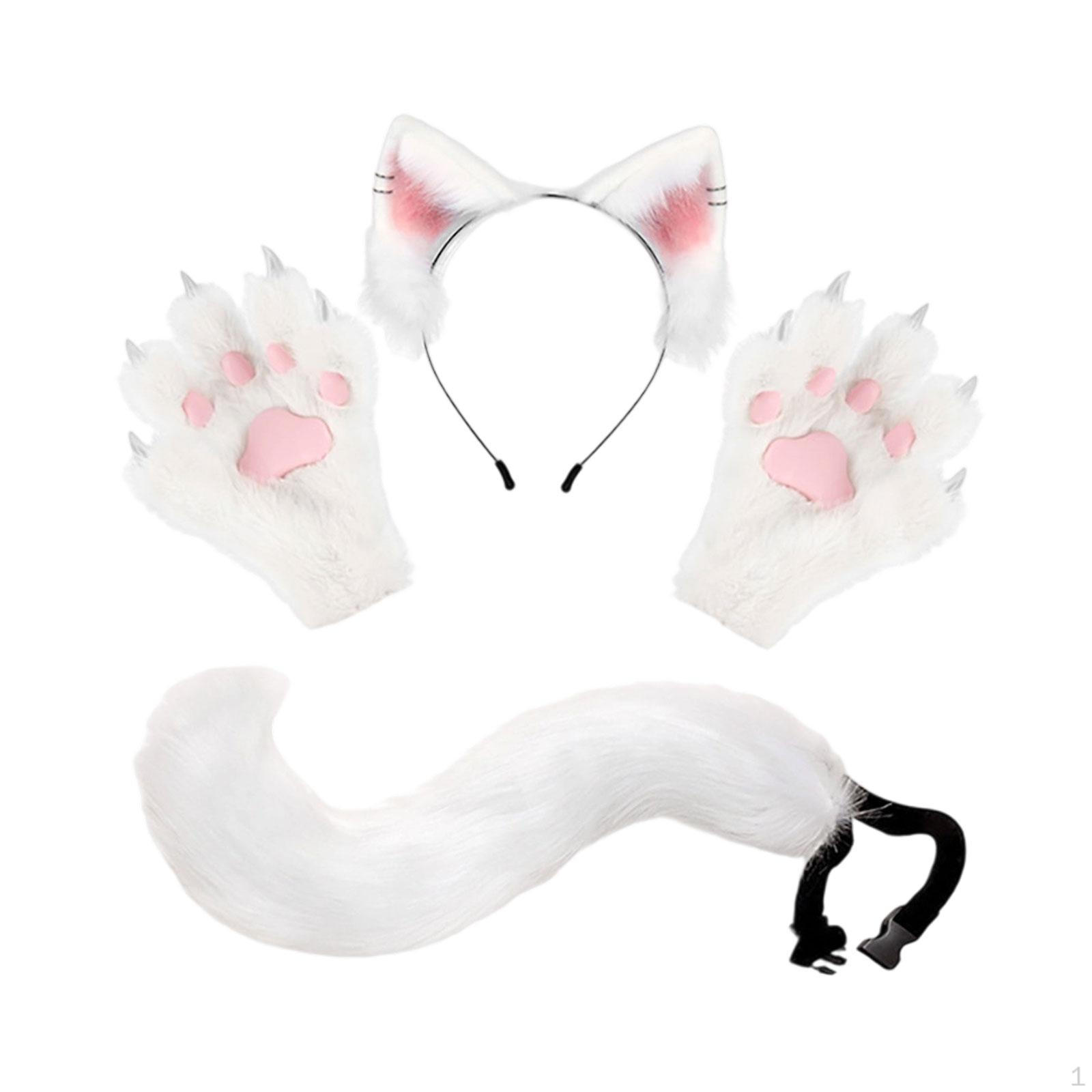 

Headband Tail Gloves Set Animal Long for Birthday