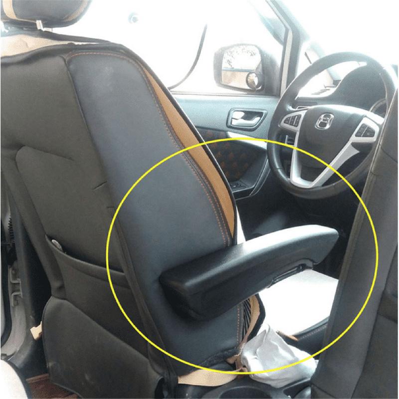 Black Car Truck Seat Armrest Mount Right Side Arm Support Pu Leather Adjustable