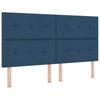 Box Spring Bed with Headboard Blue 180 x 200 cm Fabric