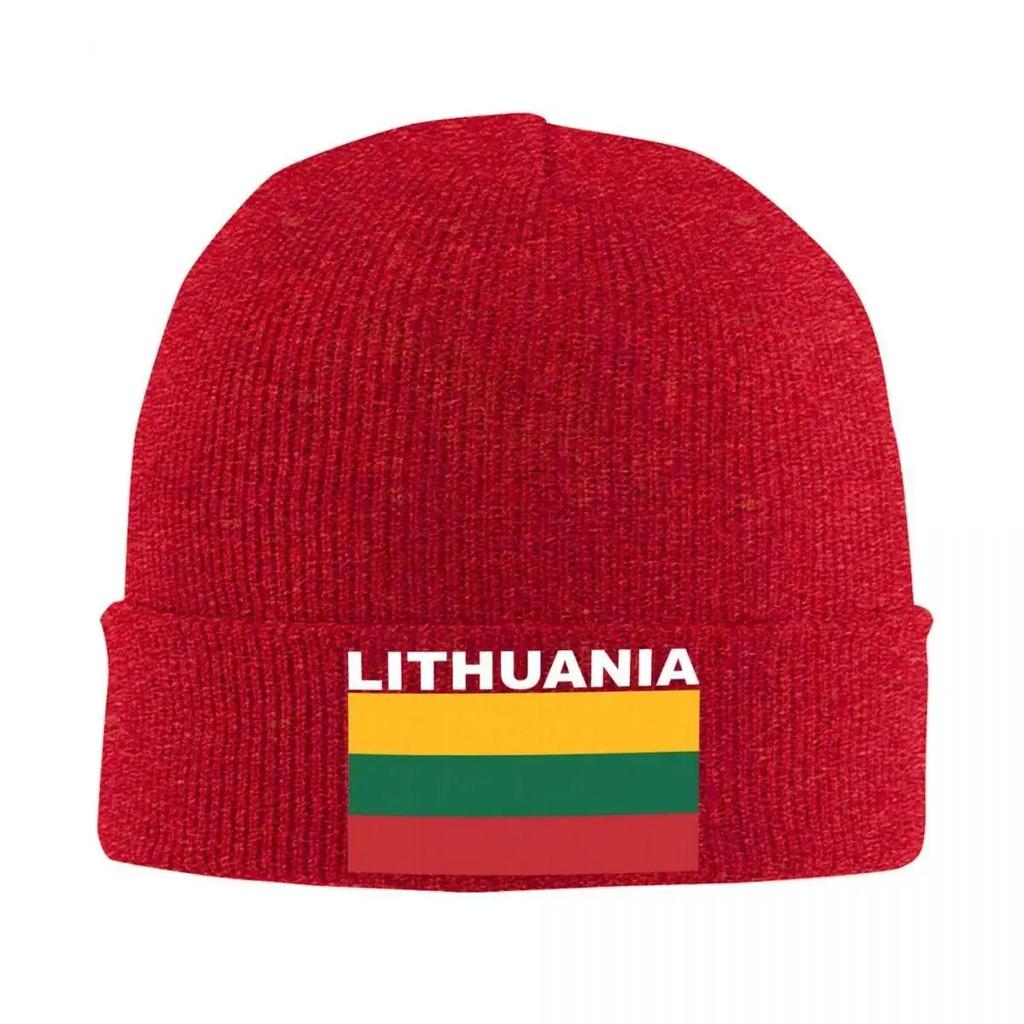 New Flag Of Lithuania Bonnet Hats Lithuanian Knit Hat Adult Unisex Retro Warm Beanie Hats Winter Kpop Design Cap