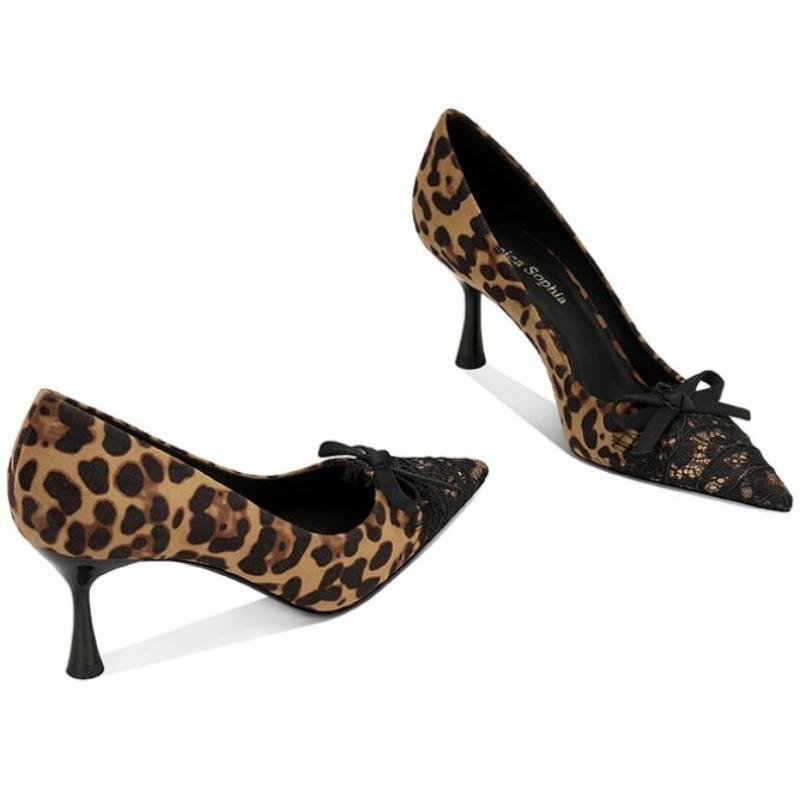 Módní dámská letní obuv Formální boty pro ženy 2025 Černé se středním podpatkem Stilito Mokasíny Mašle Elegantní šaty Jaro Ve výprodeji A