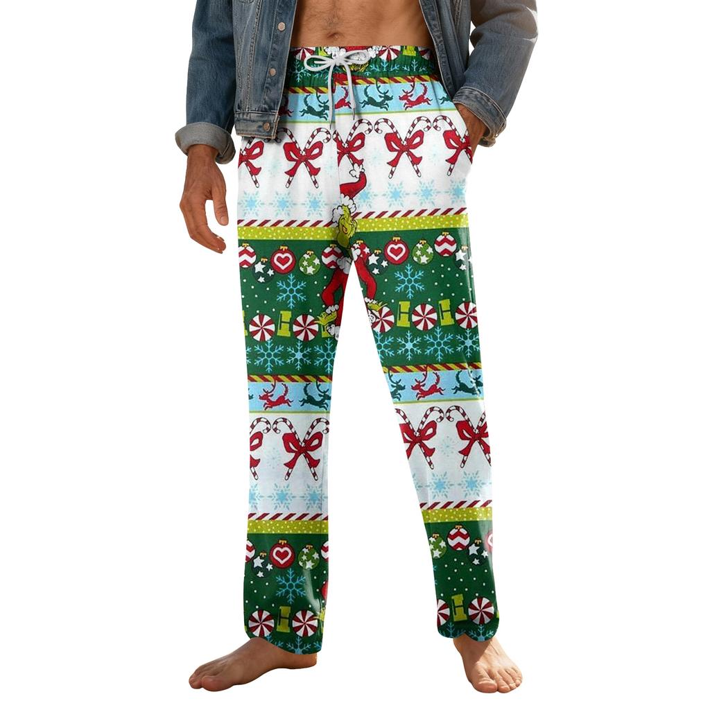 Pánské domácí měkké pyžamové kalhoty se stahovací šňůrkou s kapsami Sportovní kalhoty pro volný čas